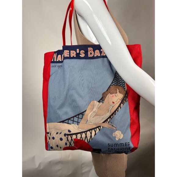 Harper's Bazaar Estee Lauder July 1930 Retro Magazine Graphic Tote Shoulder Bag - Picture 1 of 15